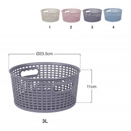 Cesta Redonda Plástico 3L 23.5X23.5X11cm Cesta Redonda Plástico 3L 23.5X23.5X11cm