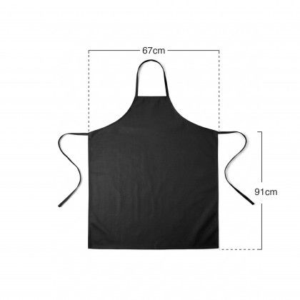 Avental Tela Pl�stico Pvc Preto 67X91cm
