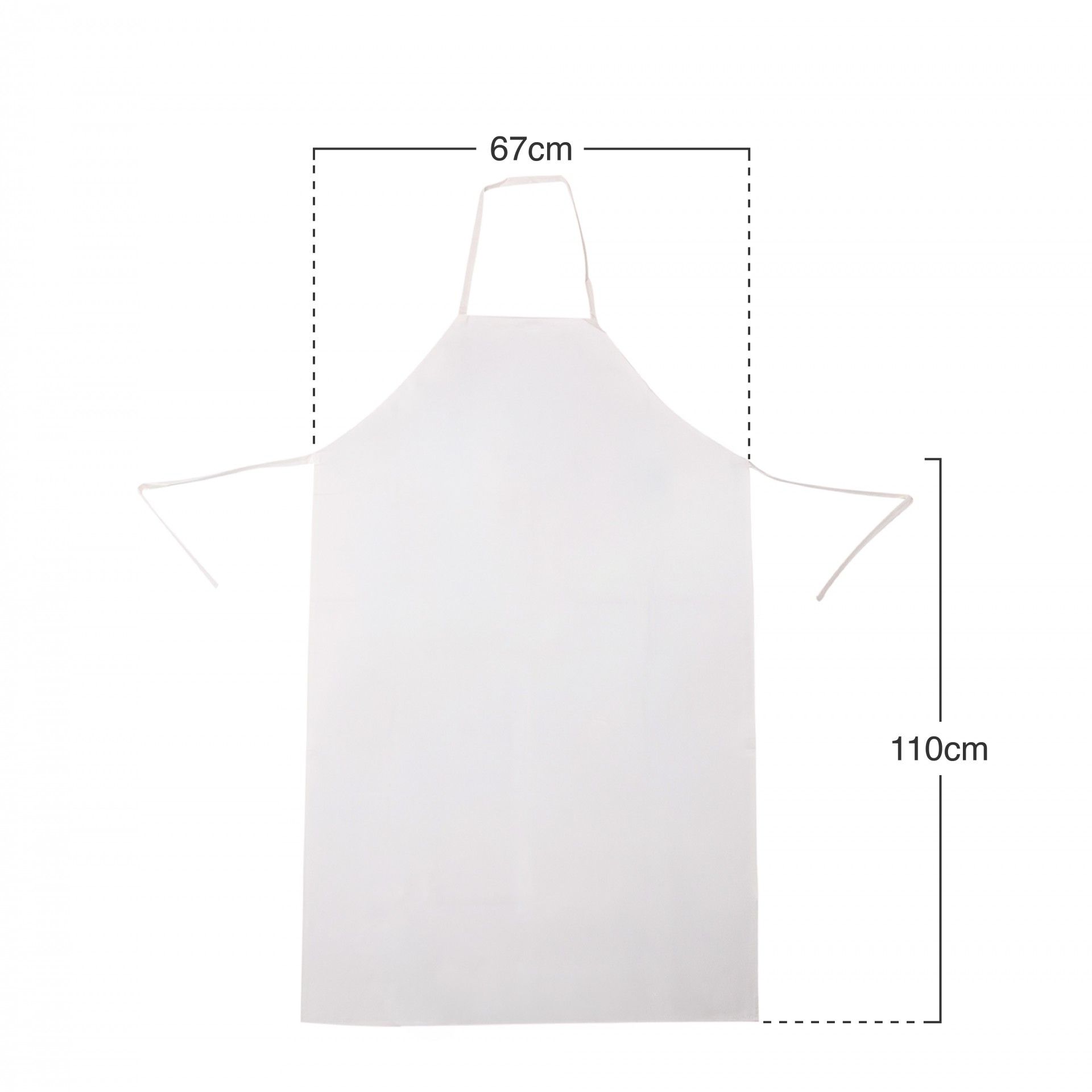 Avental Tela Plástico Pvc Branco 67X110cm