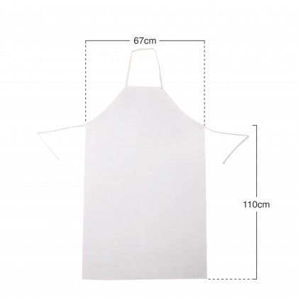 Avental Tela Plástico Pvc Branco 67X110cm Avental Tela Plástico Pvc Branco 67X110cm