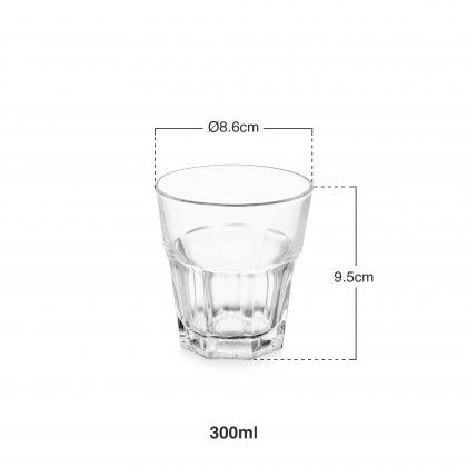 Copo Vidro Baixo Transparente 300ml