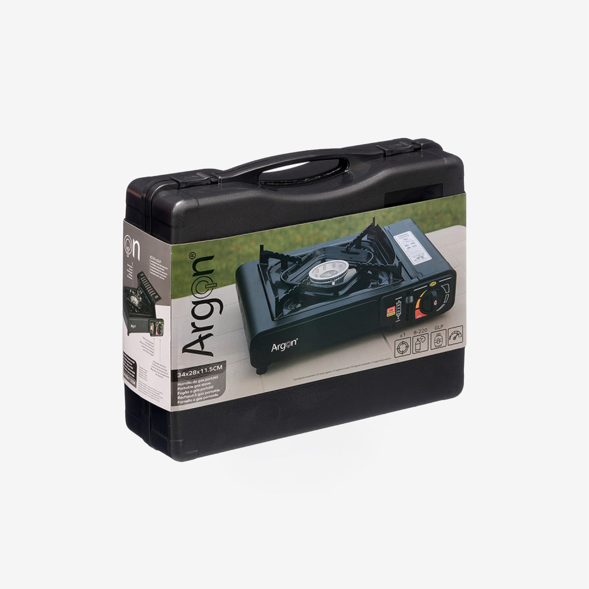 Fogão Gás Portatil 1 Boca Preto 28.5 x 34 x 12 cm