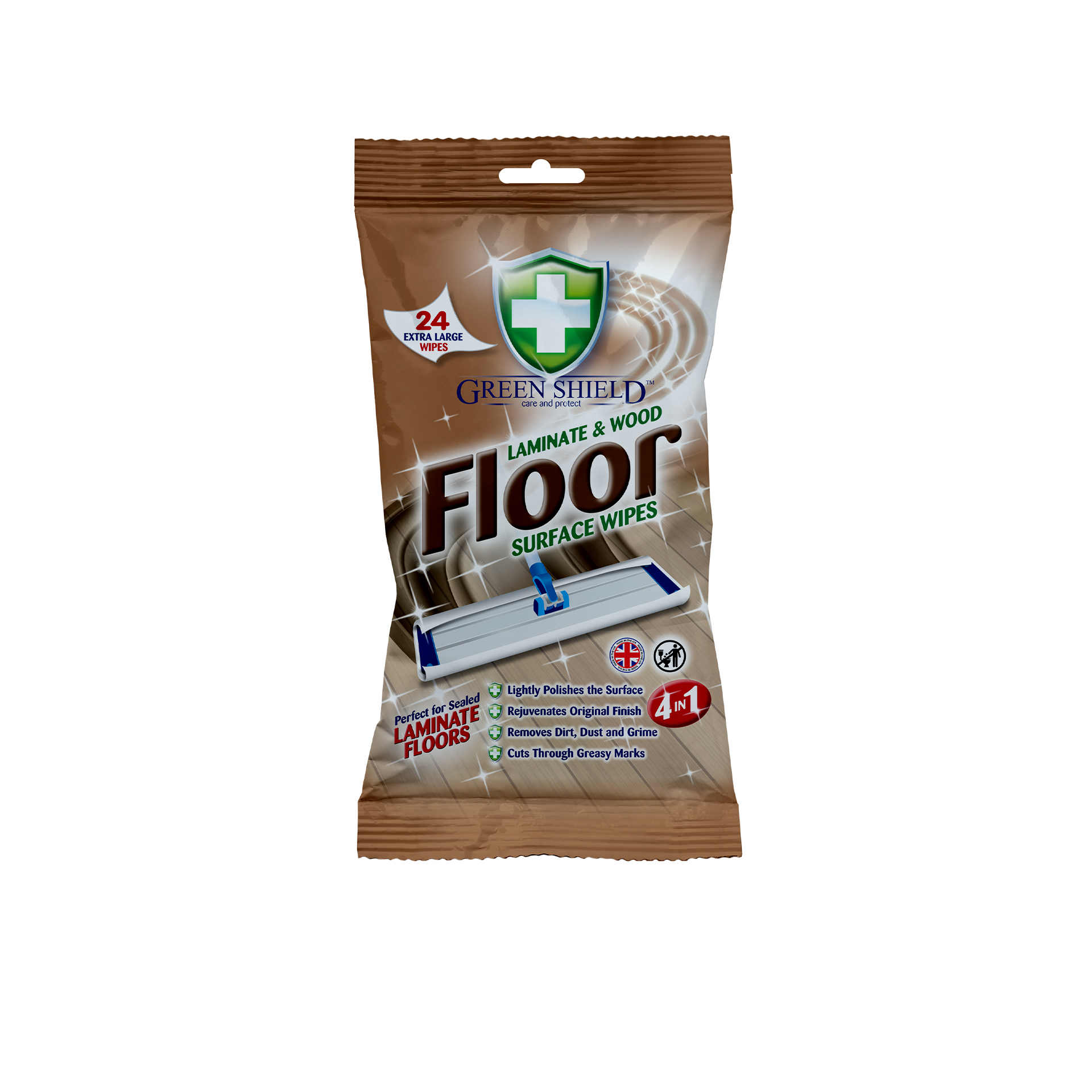 Toalhitas Wood / Floor Greenshield Pack 24