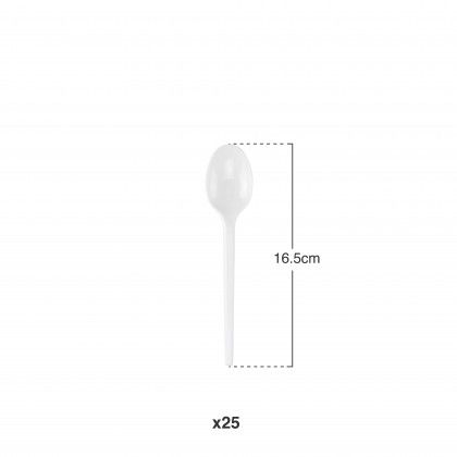 Colher Pl�stico Reutiliz�vel Branco 16.5cm Pack 25