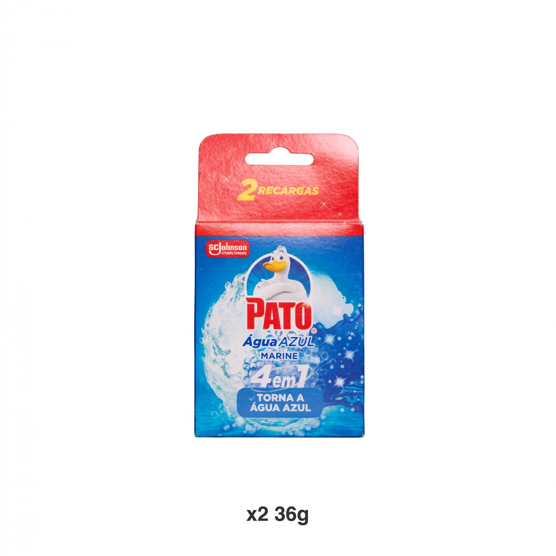Patilhas Água WC Pato 4 Em 1 Azul 2X36g