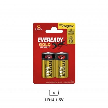 Energizer Eveready Gold Pilha Alcalina LR14 C Pack 2