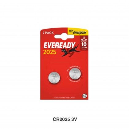 Energizer Eveready Pilha Litio CR2025 Pack 2