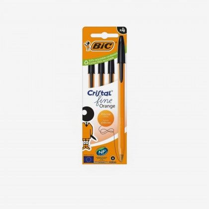 Esferogr�fica Bic Original Orange Fine Preto Pack 4