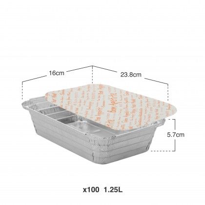 Forma Alum�nio Retangular 1250ml Pack 100