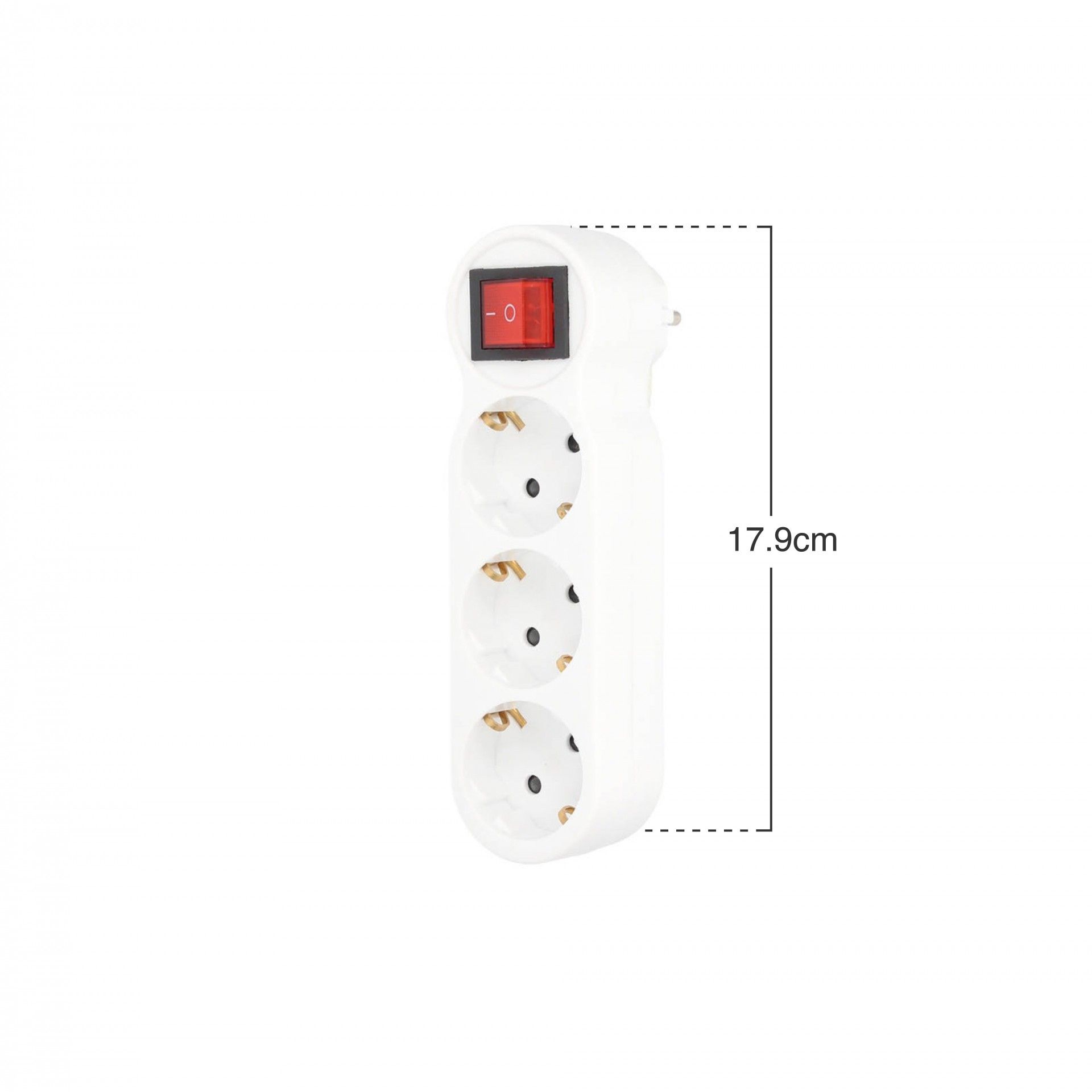Ficha Tripla Com Interruptor Vertical