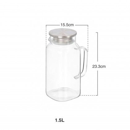 Jarro Mesa Borosilicato Quadrado 1.5L