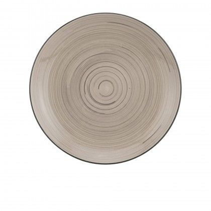 Prato Espiral Raso Redondo Cinzento 27X3cm Pack 6 Prato Espiral Raso Redondo Cinzento 27X3cm Pack 6