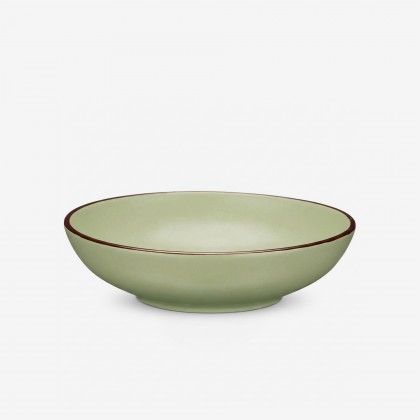 Prato Cer�mica Sopa Redondo Verde 20cm Pack 6