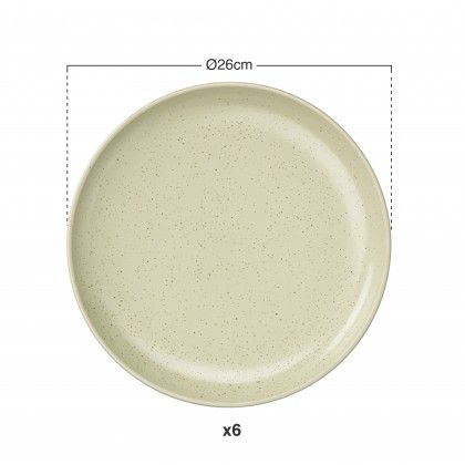 Prato Cerâmica Raso Redondo Verde Claro 26cm Pack 6 Prato Cerâmica Raso Redondo Verde Claro 26cm Pack 6