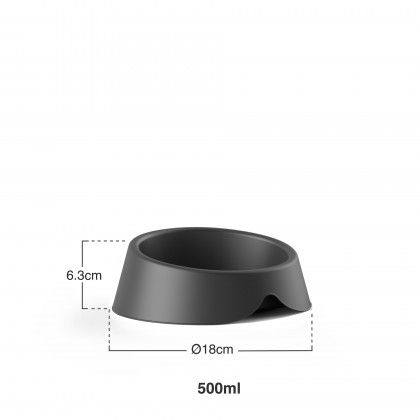Comedouro Plástico Redondo Antracite 500ml 18X17X6.3cm Comedouro Plástico Redondo Antracite 500ml 18X17X6.3cm