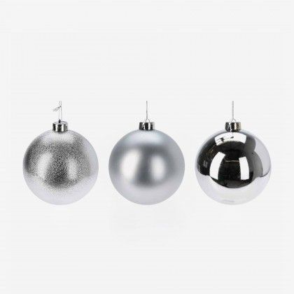 Bola Natal Prata 10cm