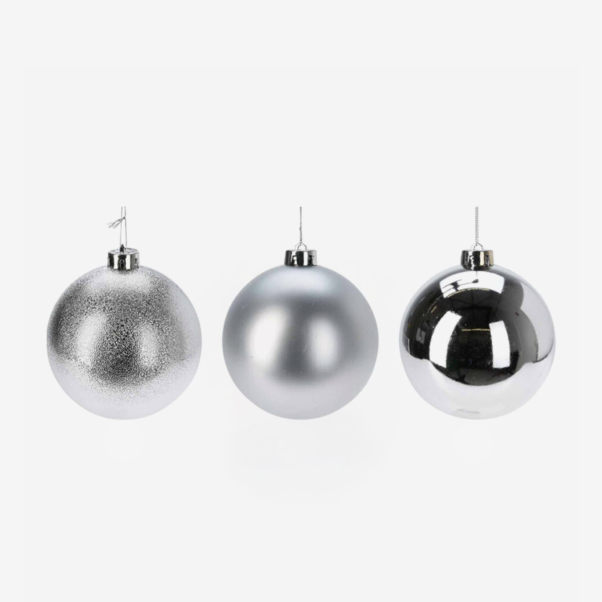 Bola Natal Prata 10cm
