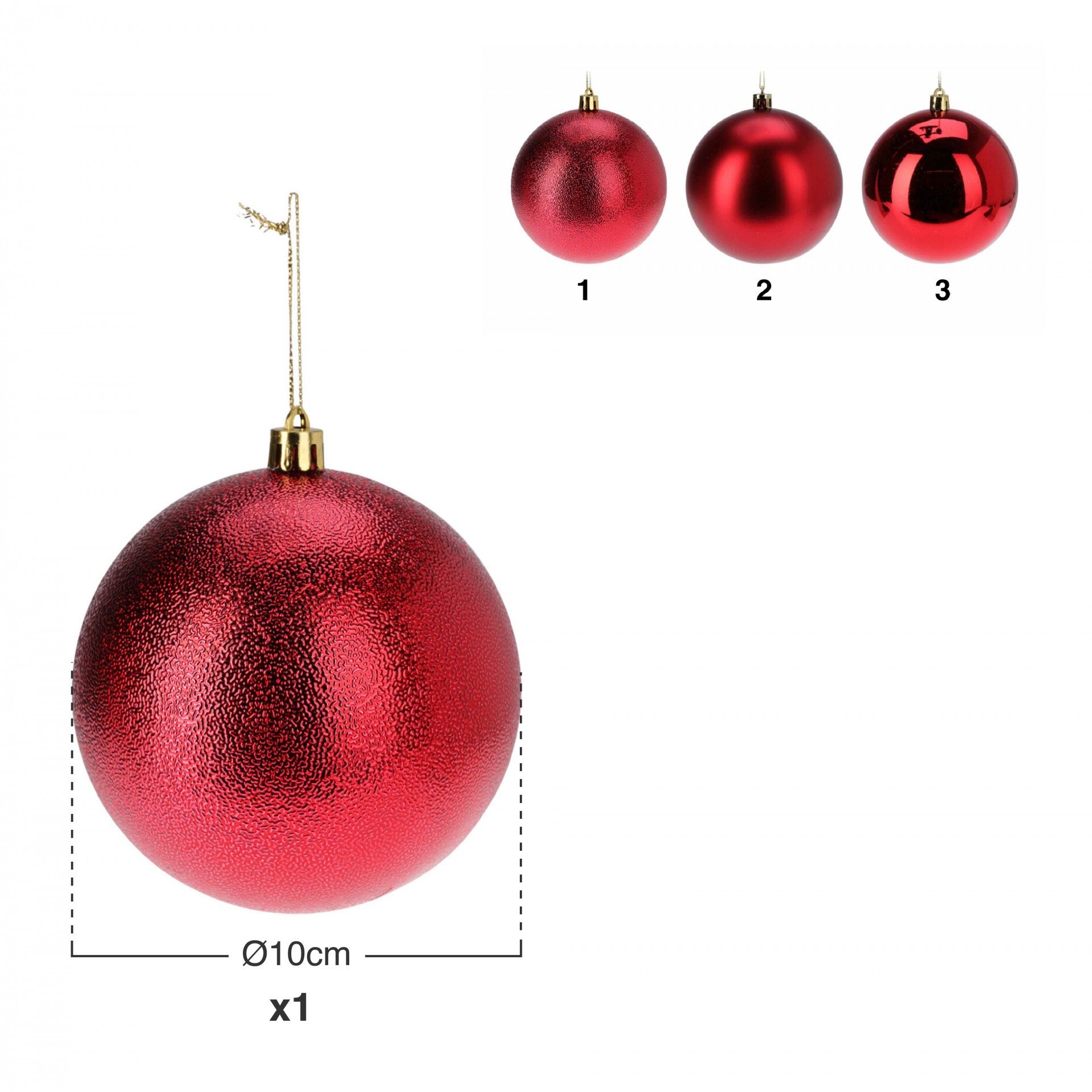 Bola Natal Vermelho 10cm