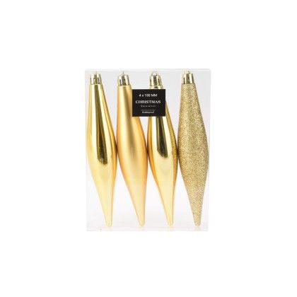Pendente Natal Dourado Pack 4