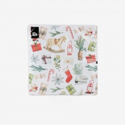 Guardanapo Natal Pinheirinho Sortido 33X33cm Pack 16
