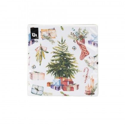 Guardanapo Natal Pinheirinho Sortido 33X33cm Pack 16