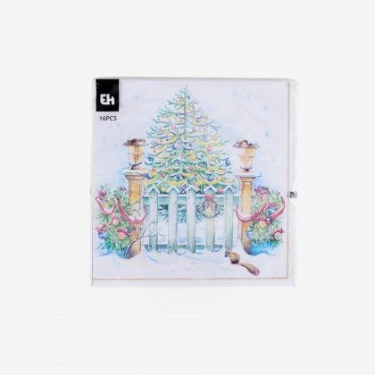 Guardanapo Natal Paisagem Neve Sortido 33X33cm Pack 16 Guardanapo Natal Paisagem Neve Sortido 33X33cm Pack 16