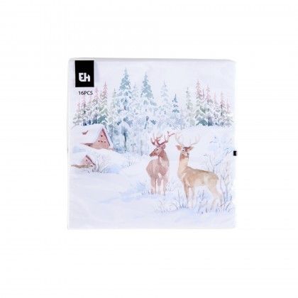 Guardanapo Natal Paisagem Neve Sortido 33X33cm Pack 16 Guardanapo Natal Paisagem Neve Sortido 33X33cm Pack 16