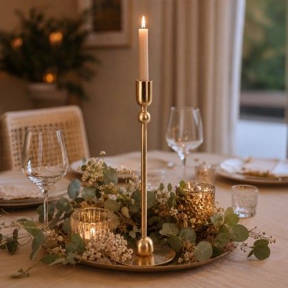 Castiçal Dourado 33cm Castiçal Dourado 33cm