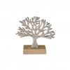 Árvore Alumínio Base Madeira Prata 17cm Árvore Alumínio Base Madeira Prata 17cm
