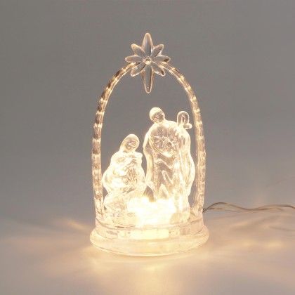 Pres�pio 3 Figuras Acrilico com Led Sortido