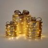Presente Natal Dourado com Led Pequeno 17cm Presente Natal Dourado com Led Pequeno 17cm