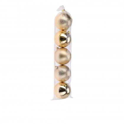 Bola Natal Dourado Ø8cm Pack 5 Bola Natal Dourado Ø8cm Pack 5