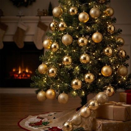 Bola Natal Dourado Ø8cm Pack 5 Bola Natal Dourado Ø8cm Pack 5