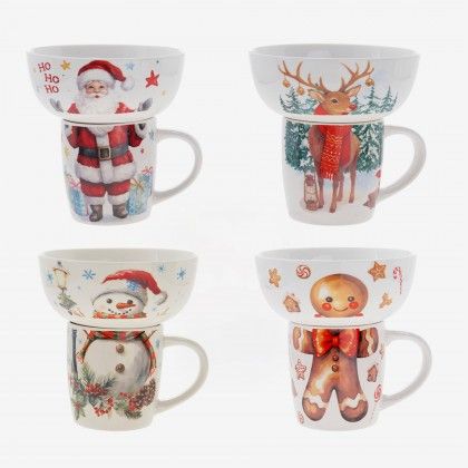 Caneca e Taça Porcelana Natal Sortido Caneca e Taça Porcelana Natal Sortido