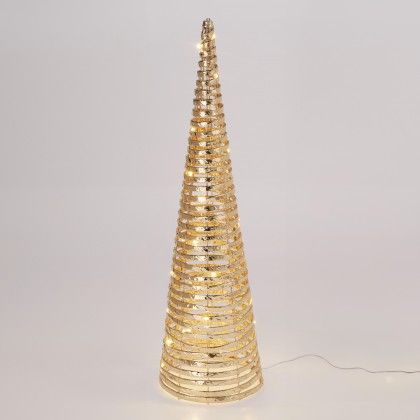 Cone Natal com Led Dourado 60cm Cone Natal com Led Dourado 60cm