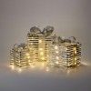 Presente Natal Prateado com Led Pequeno 17 cm Presente Natal Prateado com Led Pequeno 17 cm