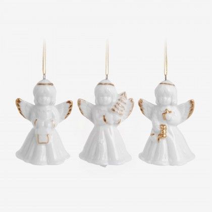 Pendente Anjo Natal Sortido Branco 6cm Pendente Anjo Natal Sortido Branco 6cm