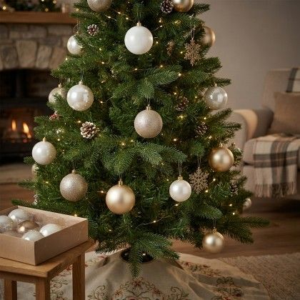Bola Natal Bege �8cm Pack 6