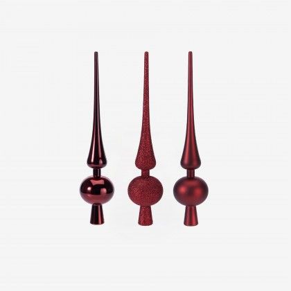 Topo Arvore Natal Sortido Vermelho 27.5cm Topo Arvore Natal Sortido Vermelho 27.5cm