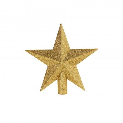 Estrela �rvore Natal Dourado 19cm