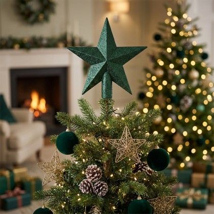 Estrela �rvore Natal Verde 19cm