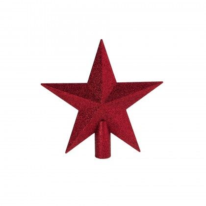 Estrela �rvore Natal Vermelho 19cm
