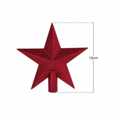 Estrela �rvore Natal Vermelho 19cm