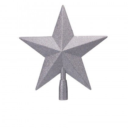 Estrela �rvore Natal Prateado 28cm