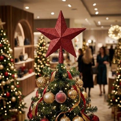 Estrela �rvore Natal Vermelho 28.5cm