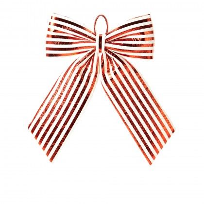 Laço Riscas Natal Vermelho e Branco 47cm Laço Riscas Natal Vermelho e Branco 47cm