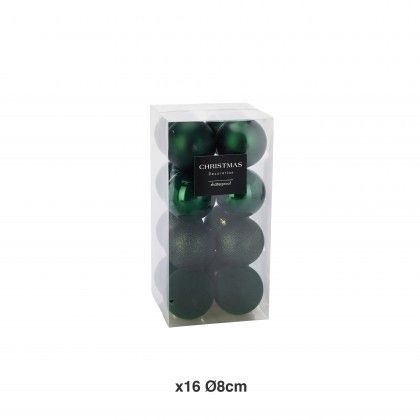 Bola Natal Verde Ø8cm Pack 16 Bola Natal Verde Ø8cm Pack 16