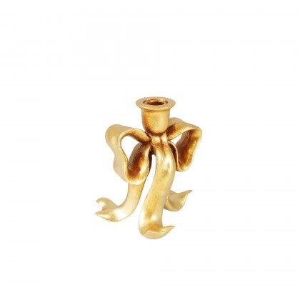 Castiçal Laço Dourado 17cm Castiçal Laço Dourado 17cm