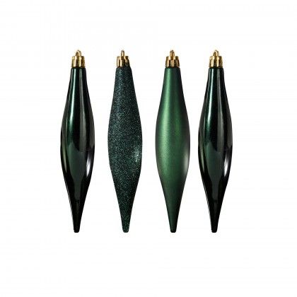 Pendente Pingo Gelo Verde 15cm Pack 4 Pendente Pingo Gelo Verde 15cm Pack 4