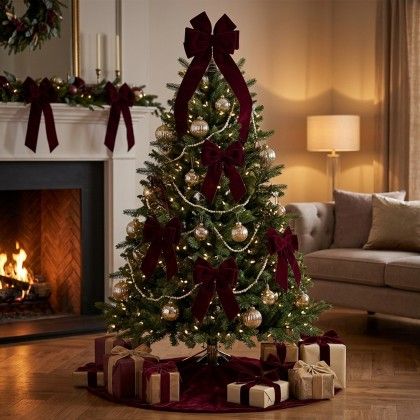 Topo Arvore Natal La�o Bordeaux 72cm